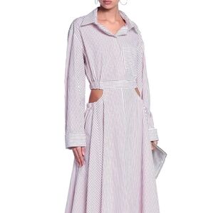 Micheal lo Sordo Dress Striped Cutout Maxi Sz US 8